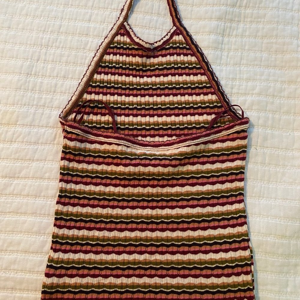NWT American Eagle Striped Cropped Halter Tank - Picture 5 of 7